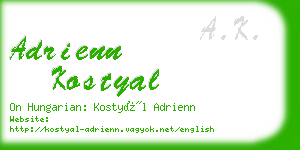 adrienn kostyal business card